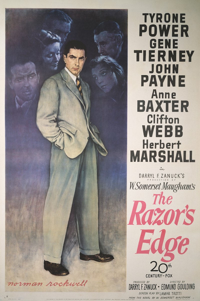 A Norman Rockwell designed poster for Edmund Goulding's 1946 drama 'The Razor's Edge' starring Tyrone Power. (Photo by Movie Poster Image Art/Getty Images)