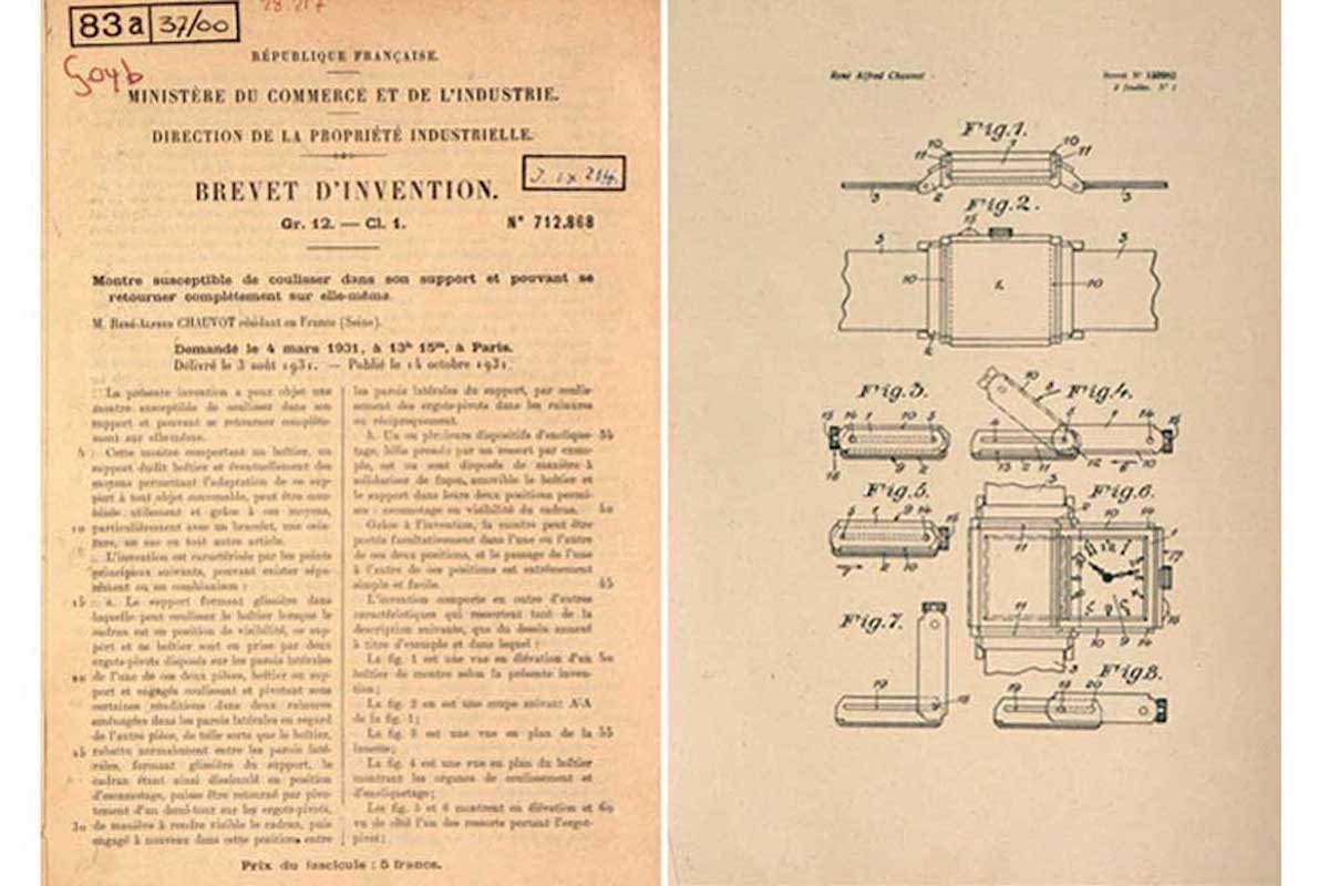 The patent for the Jaeger-LeCoultre Reverso from 1931