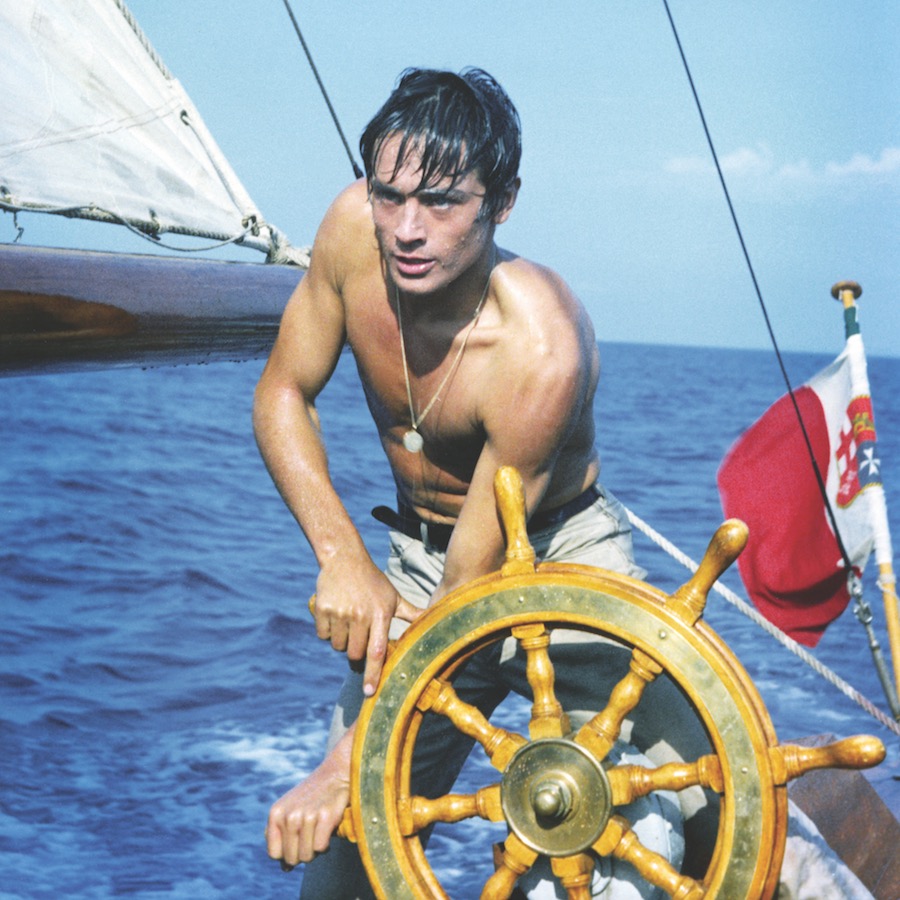 Alain Delon on the set of Plein Soleil