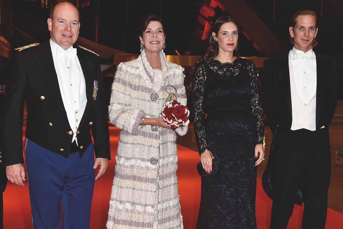 Julio Mario Santo Domingo Jr.’s daughter, Tatiana, with her husband, Andrea Casiraghi (right), alongside Prince Albert II of Monaco and Caroline, Princess of Hanover in Monaco in 2014 (Photo by Monaco Princely Pool/Getty/WireImage)