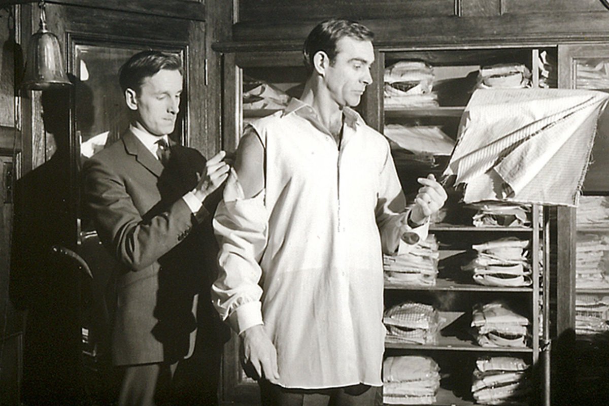 Michael Fish and Sean Connery at Turnbull & Asser (1961)