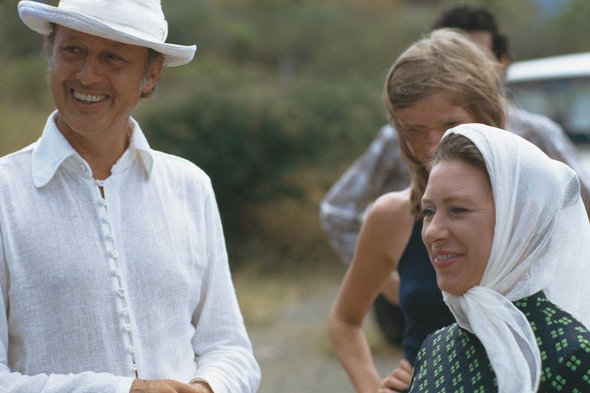 With Princess Margaret on a visit to Mustique in 1989 (Photo by Slim Aarons/Hulton Archive/Getty Images)