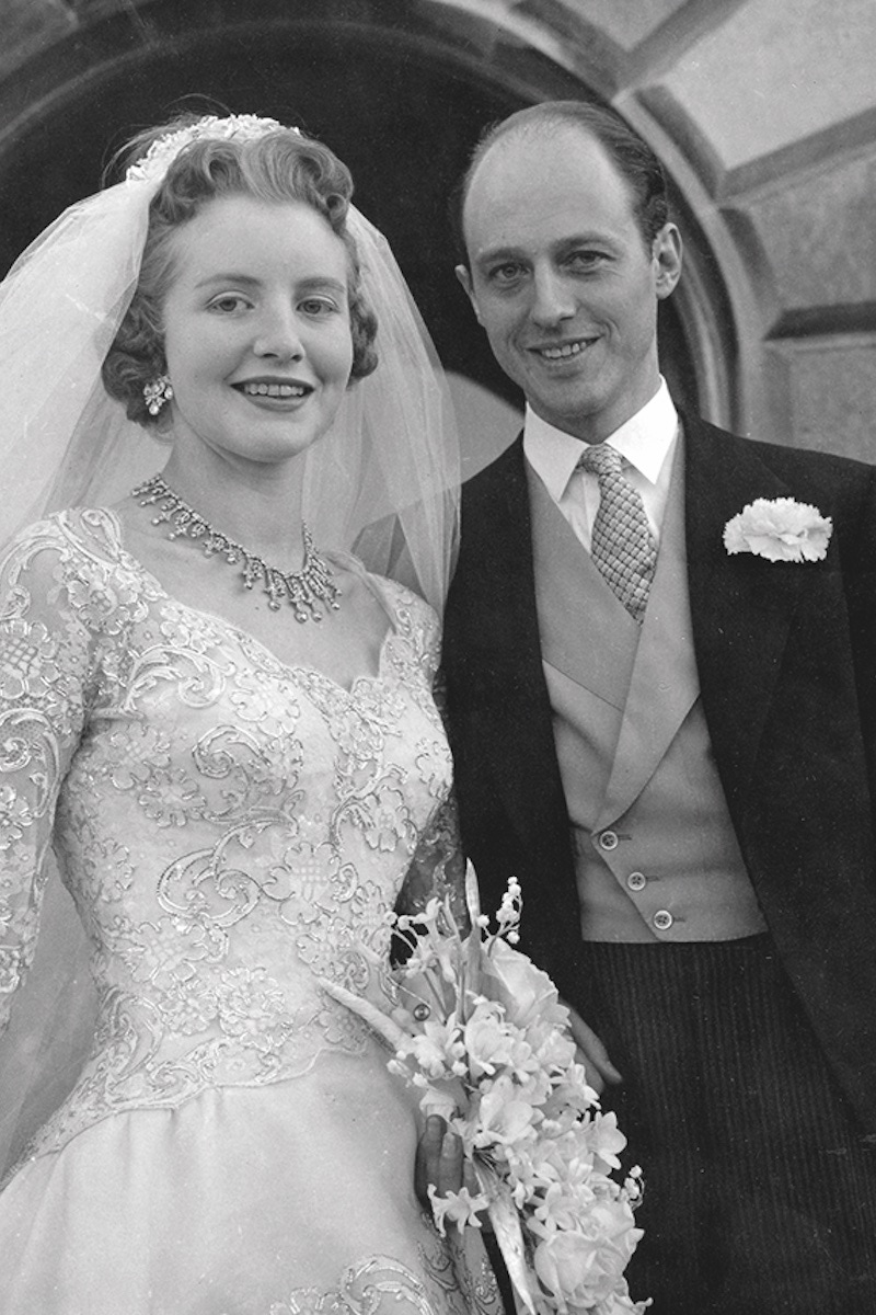 On his wedding day to Lady Anne Coke at Holkham Hall