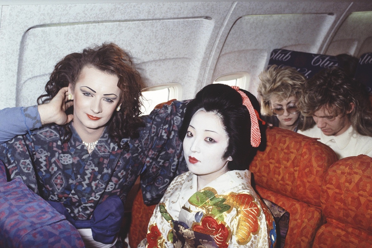 Boy George and friend Mica on the way to Sanremo, Italy. (Photo by Andre Csillag/REX/Shutterstock (726404gf)