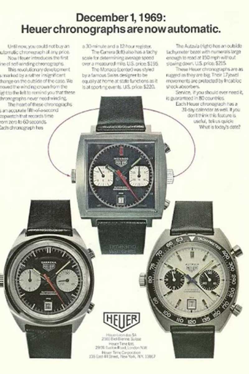 Heuer’s old advertising campaign for its chronographs