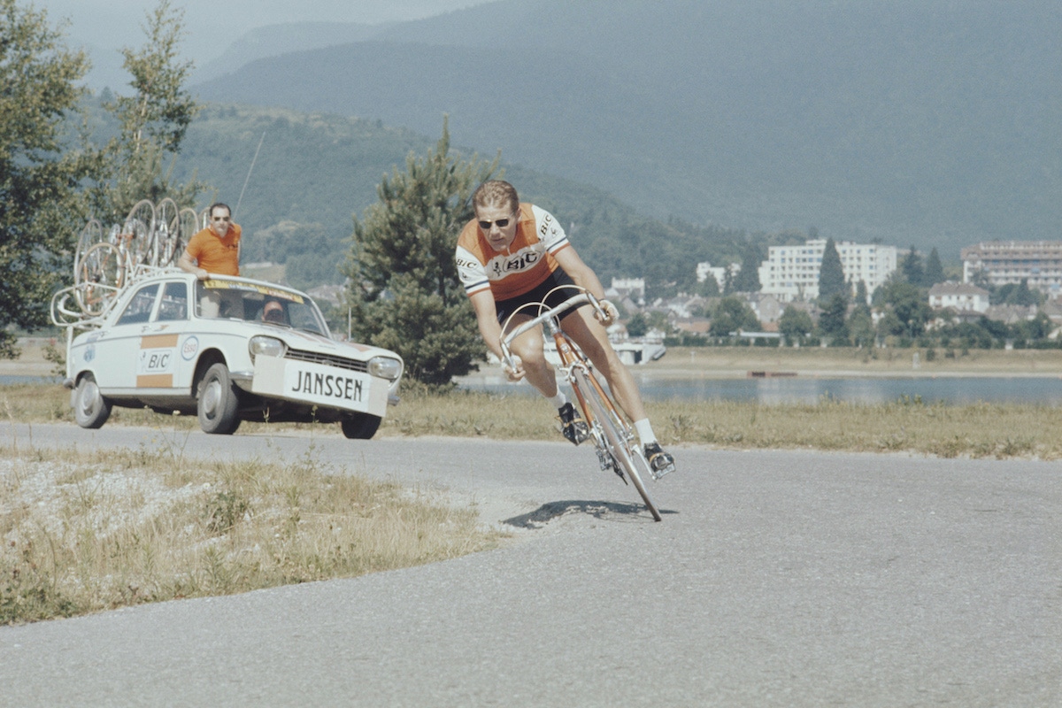 Dutch racing cyclist Jan Janssen pictured in action during competition for the Bic cycling team during an individual time trial stage of the 1970 Tour de France at Divonne-les-Bains in France on 7th July 1970. (Photo by Rolls Press/Popperfoto via Getty Images/Getty Images)