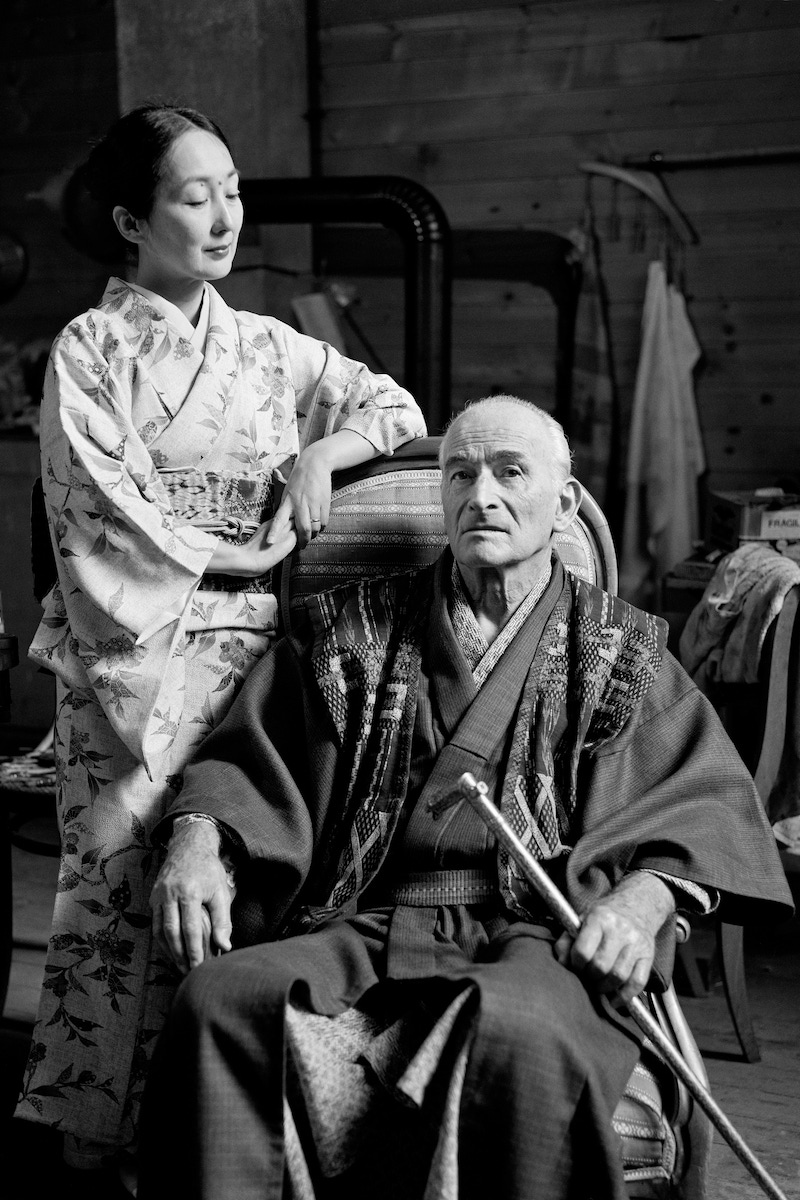 Balthus and Setsuko wearing kimonos at home, circa 1970s.