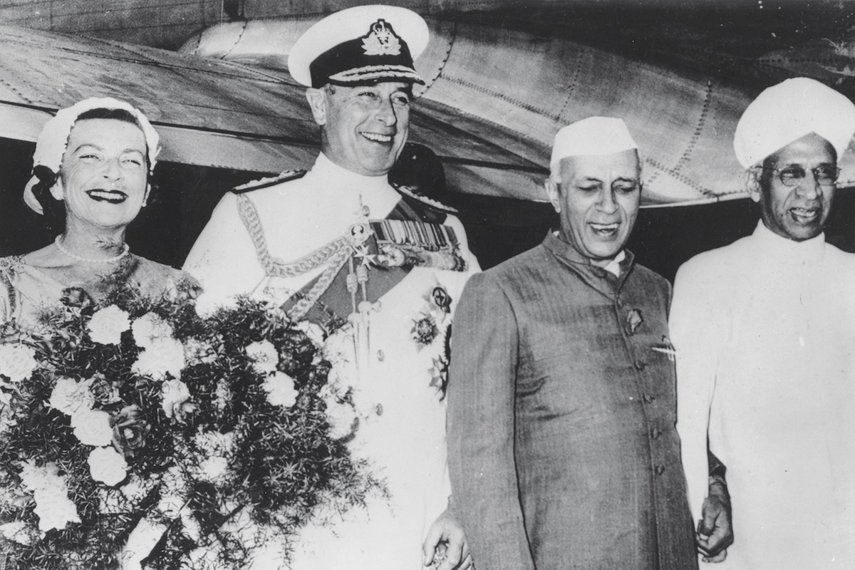 With the Vicereine and Viceroy Mountbatten, 1956 (Photo by Keystone/Getty Images)