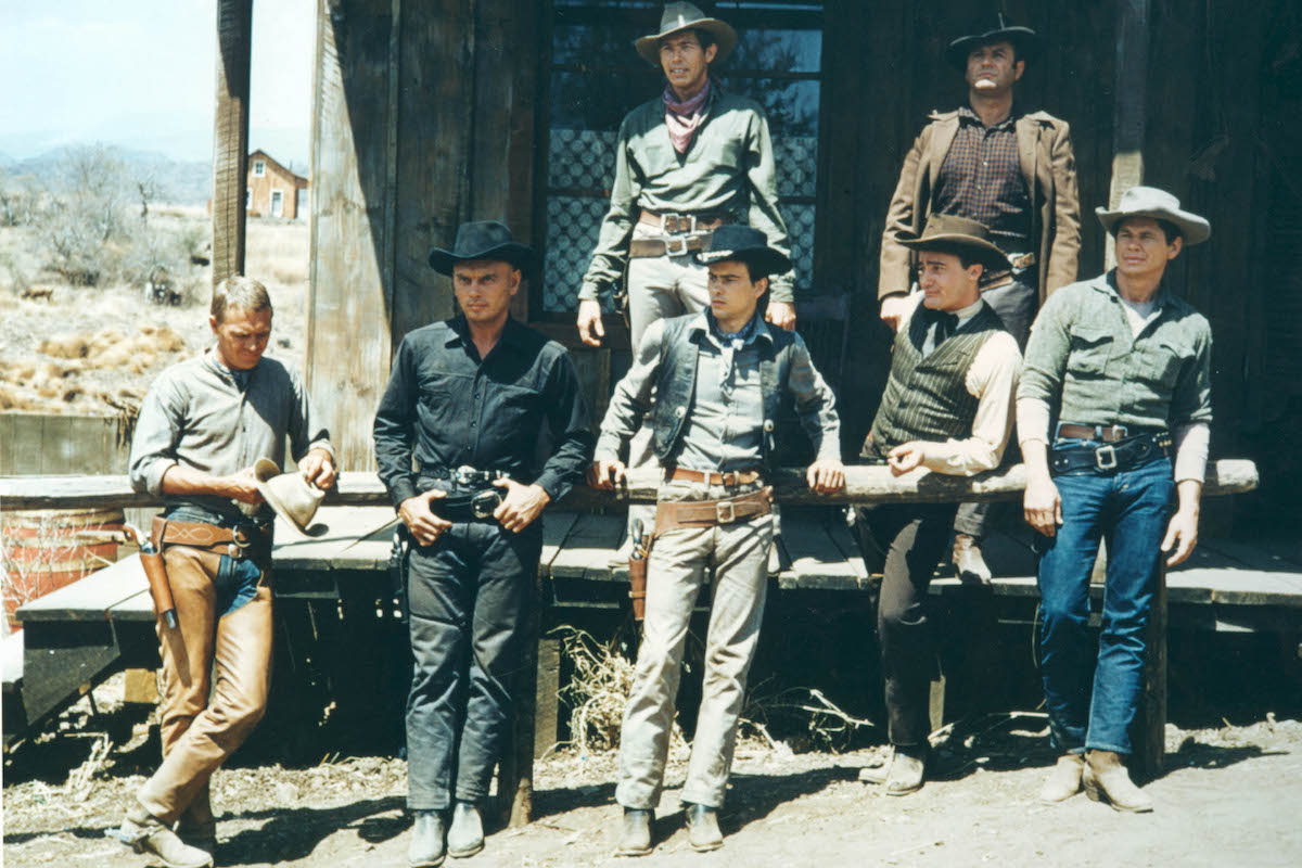 The Magnificent Seven, Steve Mcqueen, Yul Brynner, James Coburn, Horst Buchholz, Robert Vaughn, Brad Dexter, and Charles Bronson (Photo by Moviestore/REX/Shutterstock (1660369a)