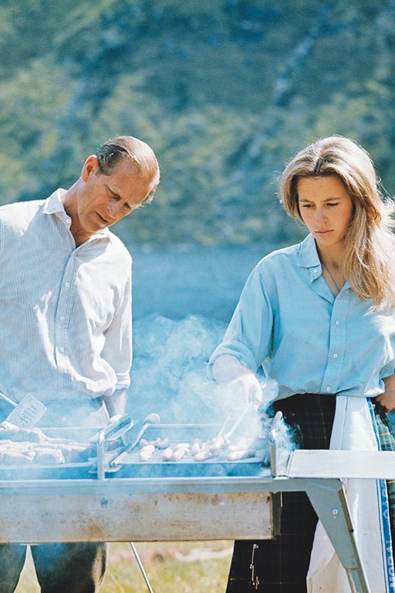 Barbecuing at Balmoral with Anne in 1972 (Photo by Lichfield Archive via Getty Images)