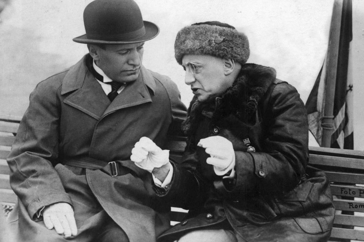 Benito Mussolini talking with Italian writer and political leader Gabriele D'Annunzio  (Photo by Henry Guttmann/Getty Images)