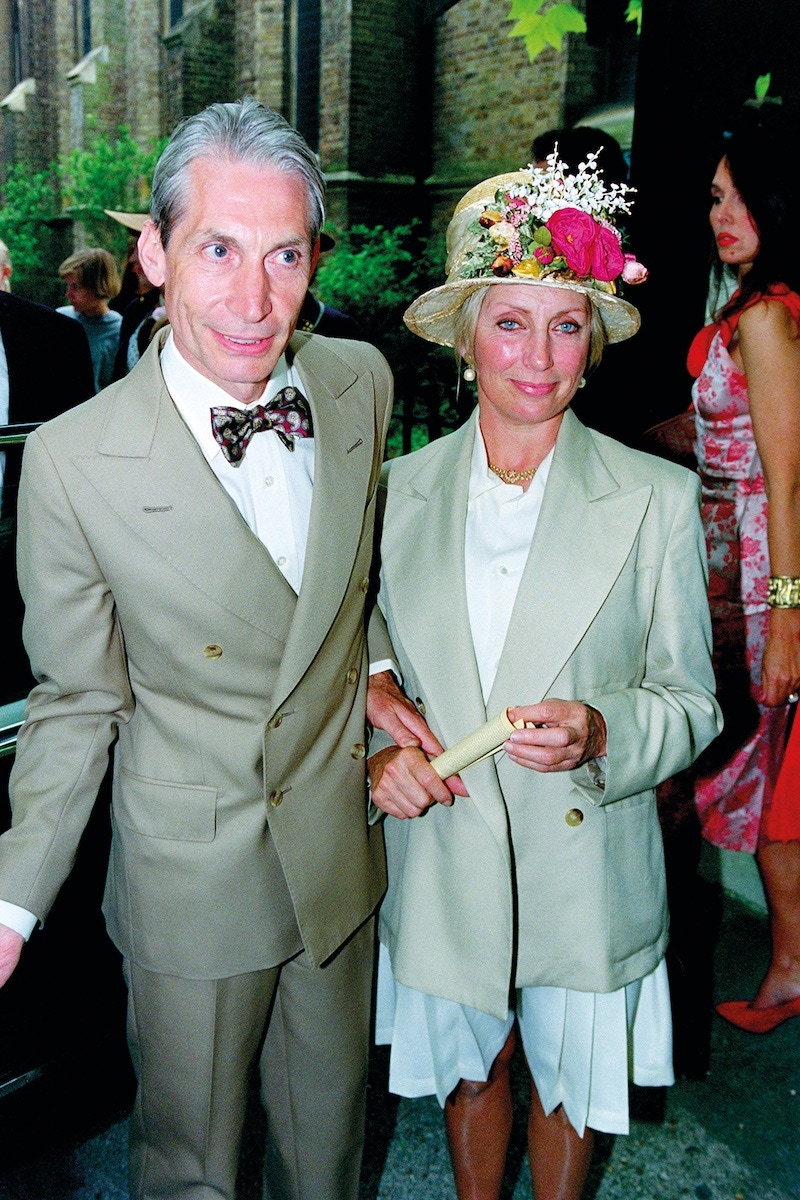 Watts and his wife, Shirley Ann Shepherd, at Georgia May Jagger’s christening in Richmond in 1992. (Photo by Dave Hogan/Hulton Archive/Getty Images)