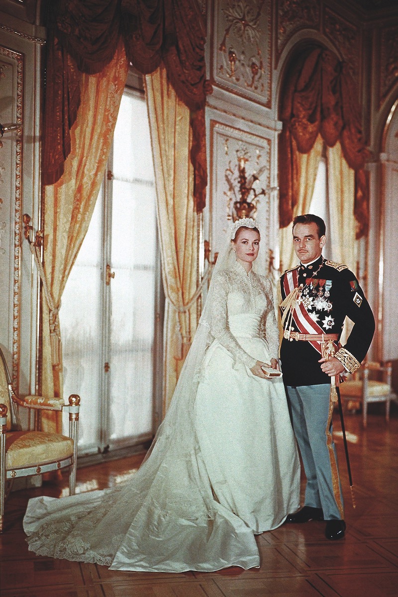 Prince Rainer III and Grace Kelly on their wedding day, 1956 (Photo by 3777/Gamma-Rapho via Getty Images)