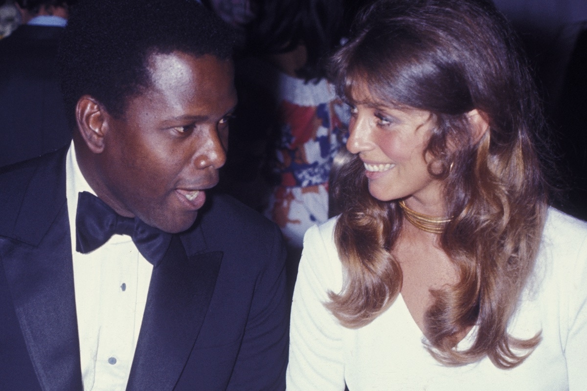 Sidney Poitier and wife Joanna Shimkus attend Andrew Young Campaign Fundraiser, 1970