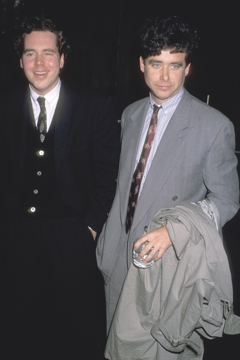 Writer Bret Easton Ellis and writer Jay McInerney attend the Cry-Baby Premiere Party on April 3, 1990 at Club MK in New York City. (Photo by Ron Galella, Ltd./WireImage)