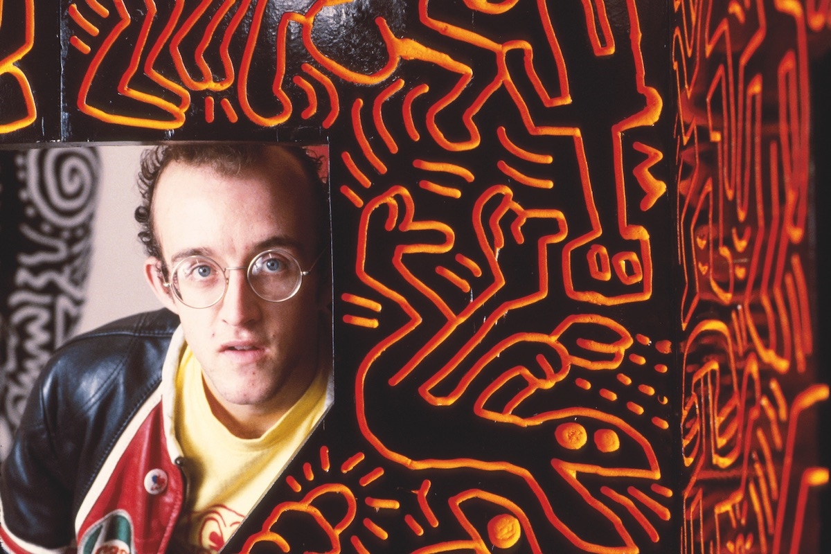 Keith Haring in his studio in New York City. (Photo by Paulo Fridman/Corbis via Getty Images)