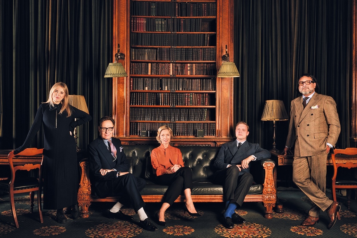 the panel, from left to right: Sarah Bell, Nick Foulkes, Jemma Freeman, Tom Chamberlin and Hani Farsi