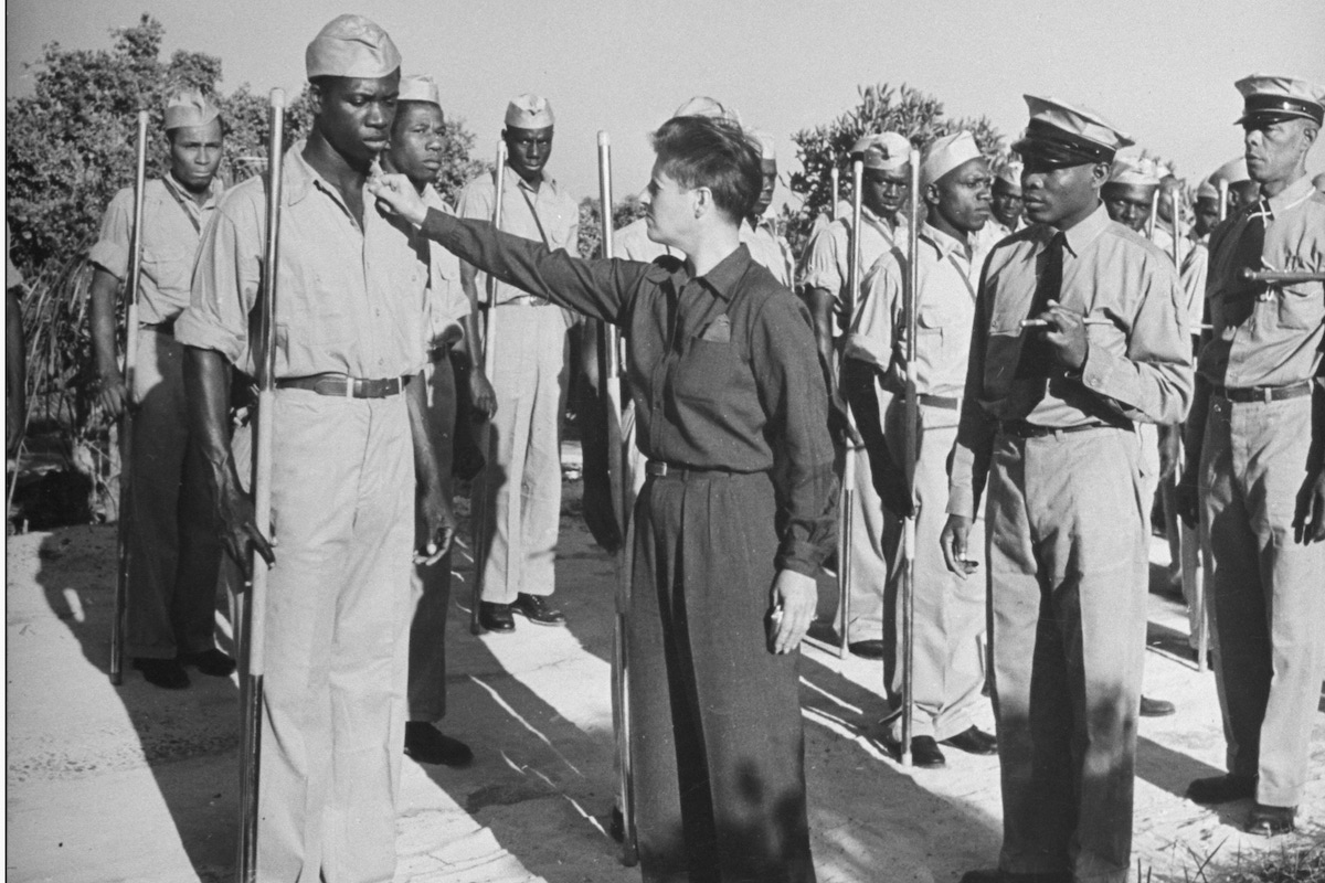 Joe inspecting her Whale Cay army in 1941 (Photo by David E. Scherman/The LIFE Picture Collection/Getty Images)