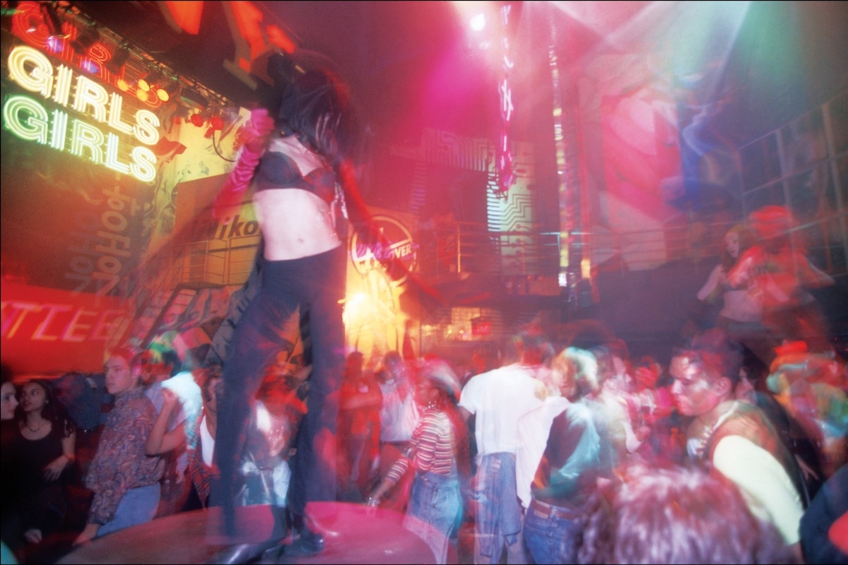 The dance floor at Club USA in Times Square, New York (Photo by Allan Tannenbaum/Getty Images)