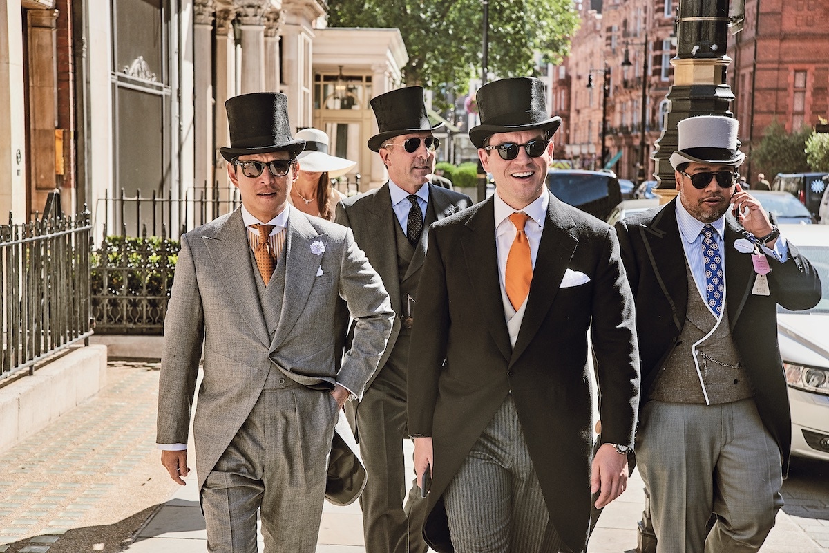 Wei Koh, Alexander Kraft, George Glasgow Jr. and Shary Rahman on their way to Royal Ascot.